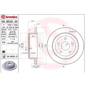 Remschijf 08B52921 Brembo