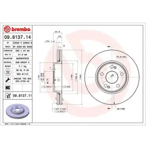 Remschijf 09813711 Brembo pas cher