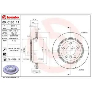 Remschijf 09C18011 Brembo