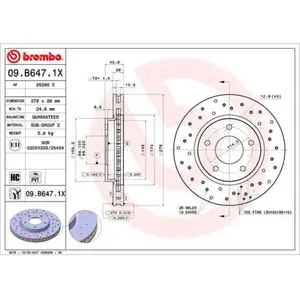 Remschijf 09B6471X Brembo pas cher