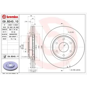 BREMBO Disques de frein pour NISSAN: Patrol (Ref: 09.B545.11) pas cher