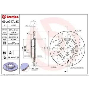 Remschijf 09A0473X Brembo