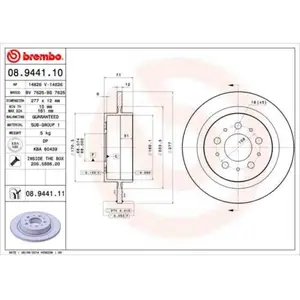 2 disques de frein brembo vernis uv 08.9441.11 pas cher