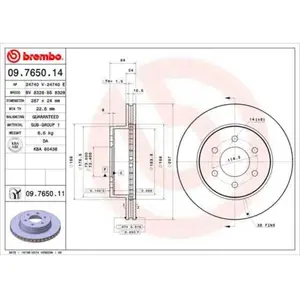 2 disques de frein brembo vernis uv 09.7650.11 pas cher