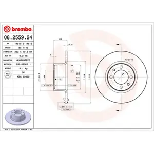 2 disques de frein brembo 08.2559.24 pas cher