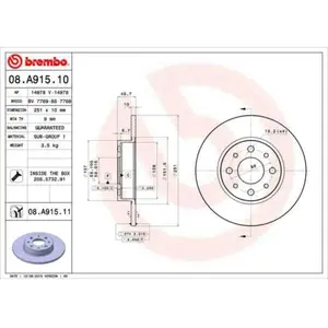 2 disques de frein brembo 08.a915.10 pas cher