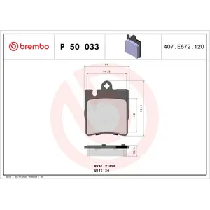 Remblokkenset schijfrem BREMBO XTRA LINE P50033X Brembo pas cher