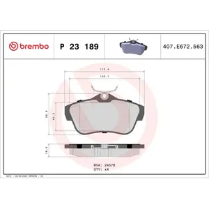 Remblokken set P23189 Brembo pas cher