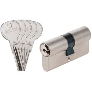 Cylindre de serrure ISR6 - Exem - Laiton nickelé - 2 entrées - 50 x 40 mmVendu parcdiscount