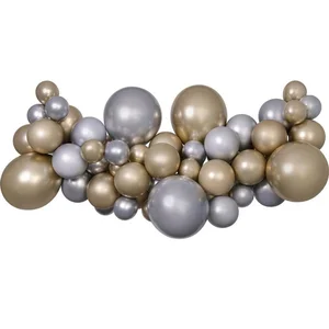 Kleur Zilver-Gouden ballon, slingerballonset 65 stuks pas cher