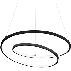Ideal Lux OZ Dimmable Swirl 60cm Plafonnier LED Intégré Noir, 3000K