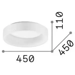 Ideal Lux Ziggy Semi-Encastré Led Ronde 45cm Intégré Noir, 3000k, Non-Dimmable pas cher