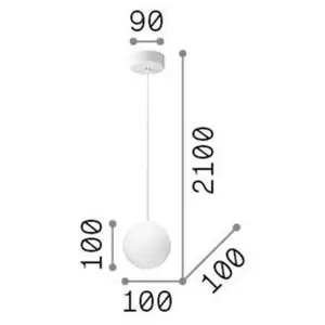 Ideal lux, Suspension, MAPA BIANCO G9 Suspension 100mm dimmable blanc blanc chaud 310800 (G9, 370 lm) pas cher