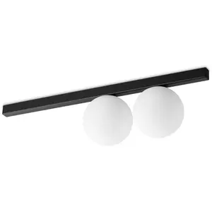 Ideal Lux Binomio Plafonnier Globe À 2 Lumières Noir pas cher