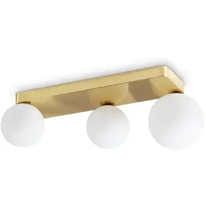 Ideal Lux PENTA Plafonnier Globe à 3 Lumières Laiton