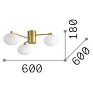 Ideal Lux - hermes PL3 D60, Plafonnier pas cher