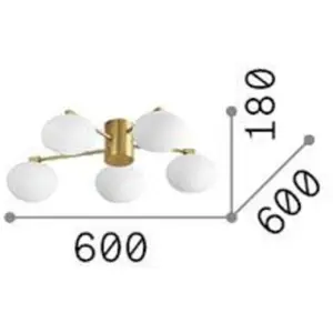 Hermes PL5 D60, Plafonnier Ideal Lux pas cher