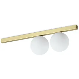 Ideal Lux Binomio Plafonnier Globe À 2 Lumières Laiton