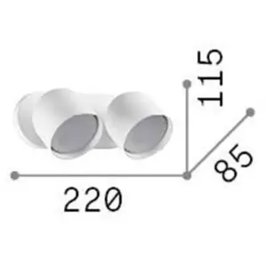 Dodo ap2 applique 2xgx53 max 15w noir - 327938 - Ideal Lux