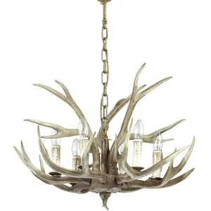 Ideal Lux Chalet - Lustre À 6 Ampoules, Brun Clair, E14