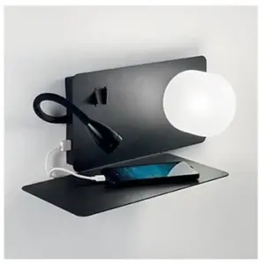 Applique murale Noire - IDEAL LUX - BOOK 2 ampoules - Métal - G9 - LED pas cher