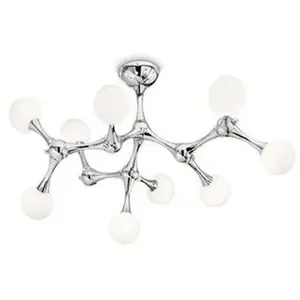 Comparateur de prix : Ideal Lux Nodino - Plafonnier À 9 Bras Moyens, Blanc, G9