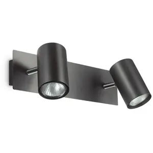 Ideal Lux - Applique murale Noire spot 2 ampoules - Noir pas cher