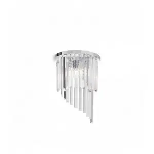 Applique murale Carlton AP3 Cromo - IDEAL LUX - Métal chromé - Cristal biseauté pas cher