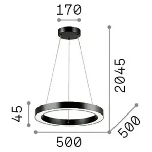 Suspension ORACLE SP1 D50 noir - Ideal Lux - LED 31W - Contemporain - Design pas cher