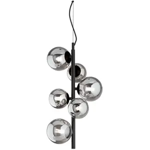 Plafonnier - Ideal Lux - PERLAGE - 6 lumières - Noir - Métal et verre - G9 pas cher