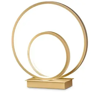 IDEAL LUX Lampe de table - SWIRL - Swirl intégrée - LED 3000K - Métal doré - Design contemporain pas cher