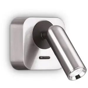 IDEAL LUX Applique avec liseuse Bean Verre,métal Nickel 1 ampoule 8,5cm - nickel pas cher