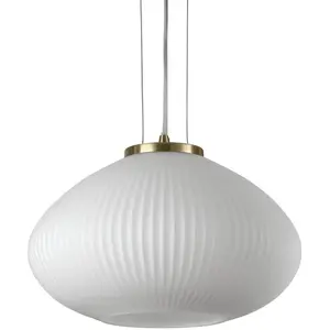 Plafonnier - IDEAL - PLISSE Globe Dome - Laiton - 35cm - E27 - Design Contemporain pas cher