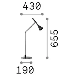 Ideal Lux Diesis Lampe De Table Led Intégrée À Intensité Variable Noir...