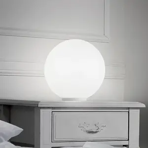 Ideal Lux Mapa Bianco - Lampe De Table Globe Moyenne À 1 Lumière, Blanc, E27 pas cher