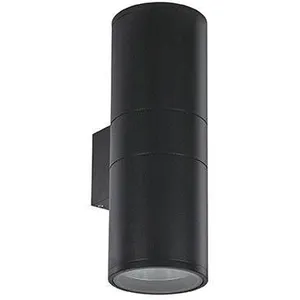 Ideal Lux Gun - Grande Applique Murale Extérieure À 2 Ampoules Noir Blanc Ip54, E27 pas cher
