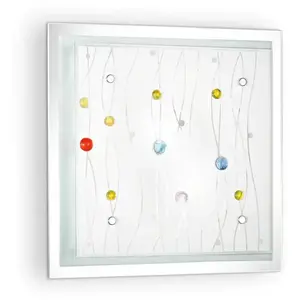 Ideal Lux OCEAN PL2, Salon, Multicolore, IP20, Surface, Carré, Verre pas cher