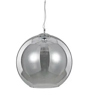 Ideal Lux Nemo - Luminaire Suspendu À 1 Lumière, Dôme Moyen, Gris, Fumé, E27 pas cher