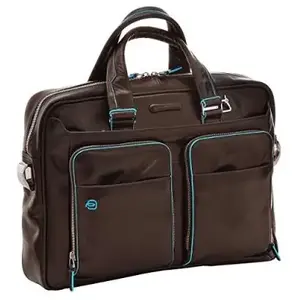 Piquadro Laptoptas Blue Square Leer - bruin pas cher