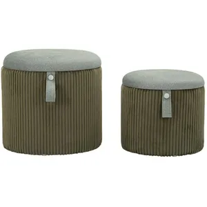 Pouf avec rangement intégré Bolzano (Set de 2) vert pas cher