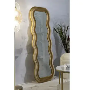 Miroir en MDF Emily 60 x 6 x 160 cm doré pas cher