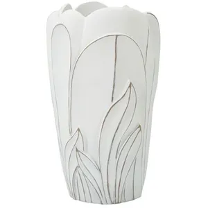 Vase en résine blanche Ø 29x48 cm. cm pas cher