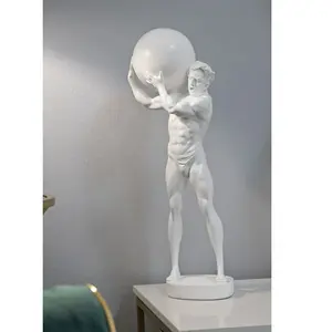 Statuette homme en résine blanche 18x125x50 cm pas cher
