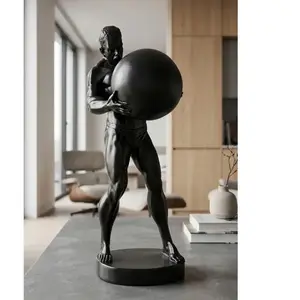 Statuette homme en résine noire 185x205x435 cm