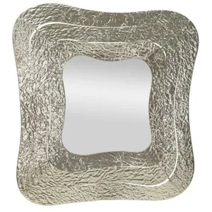 Miroir mural en métal argenté cm 74x7x79. pas cher