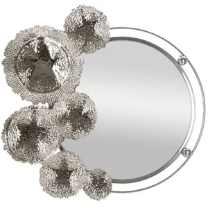 Miroir mural en métal argenté 85x7x806 cm pas cher