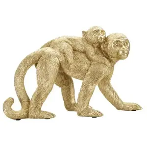 Sculpture singe en résine dorée 295x115x185 cm pas cher