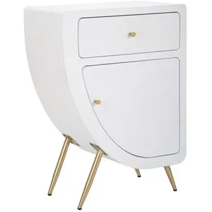 Table de chevet en bois blanc cm 60x32x79 pas cher