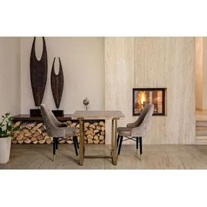 Table Carrée En Bois Et Métal Marron 80x80x76 Cm