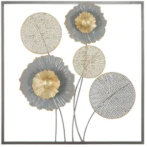 MAUROFERRETTI Décoration murale carrée en métal floral 3D Sqity pas cher